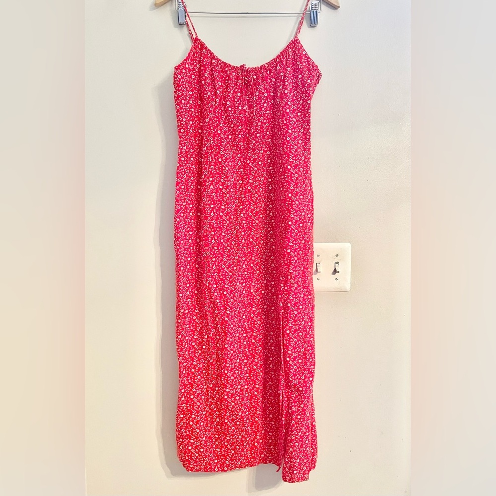 Zara Red and White Floral Dress Babydoll Y2K
